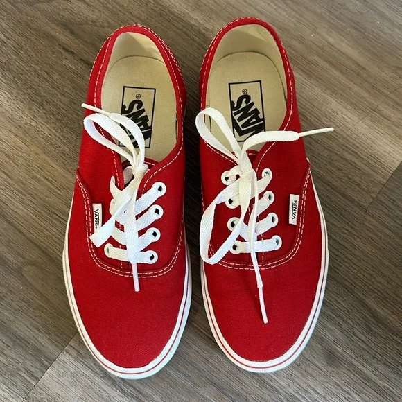 Vans Authentic Shoes - Red - Picture 1 of 4